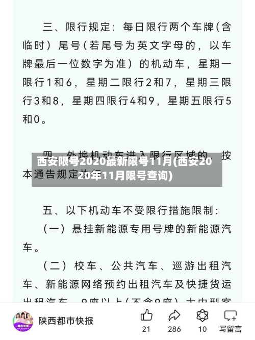 西安限号2020最新限号11月(西安2020年11月限号查询)-第2张图片
