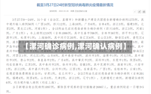 【漯河确诊病例,漯河确认病例】
