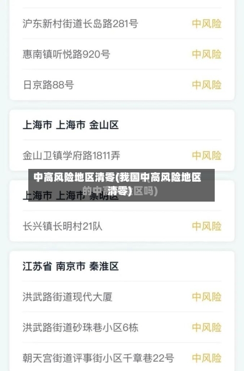 中高风险地区清零(我国中高风险地区清零)-第2张图片