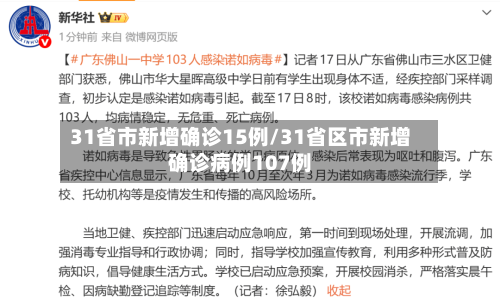 31省市新增确诊15例/31省区市新增确诊病例107例