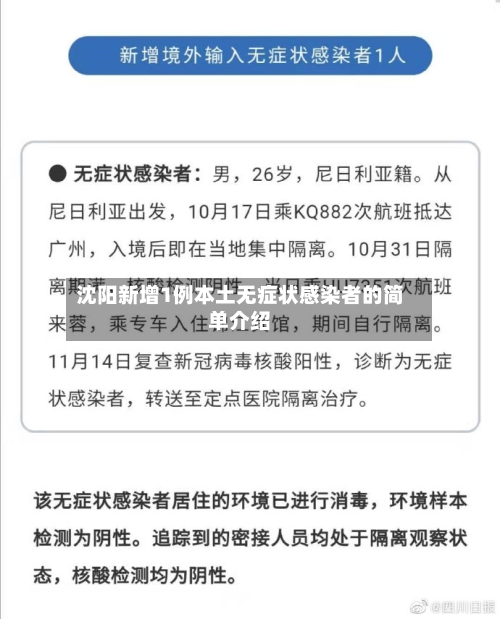 沈阳新增1例本土无症状感染者的简单介绍