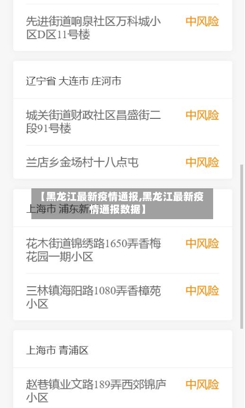【黑龙江最新疫情通报,黑龙江最新疫情通报数据】