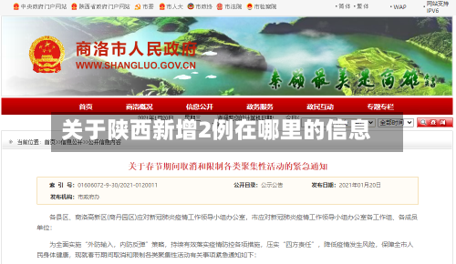 关于陕西新增2例在哪里的信息