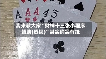 我来教大家“财神十三张小程序辅助(透视)”其实确实有挂