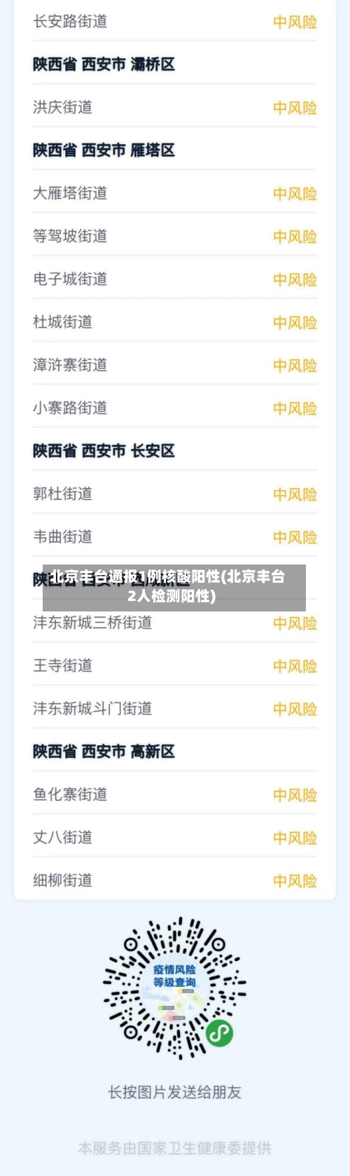 北京丰台通报1例核酸阳性(北京丰台2人检测阳性)