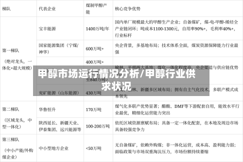 甲醇市场运行情况分析/甲醇行业供求状况