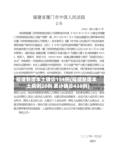 福建新增本土确诊154例(福建新增本土病例20例 累计确诊438例)
