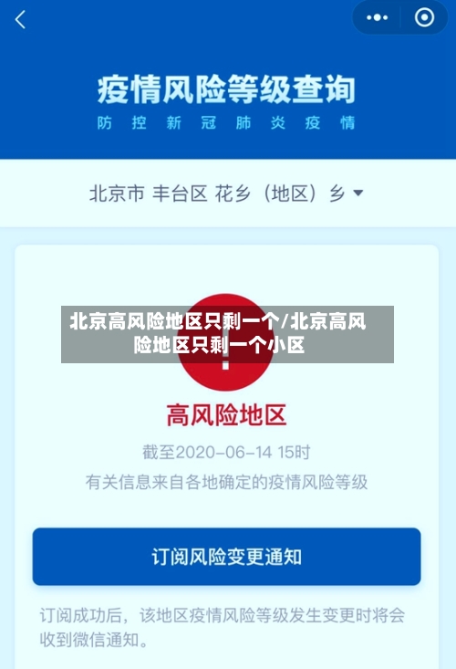 北京高风险地区只剩一个/北京高风险地区只剩一个小区