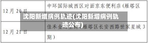 沈阳新增病例轨迹(沈阳新增病例轨迹公布)