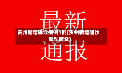 贵州新增确诊病例1例(贵州新增确诊新型肺炎)