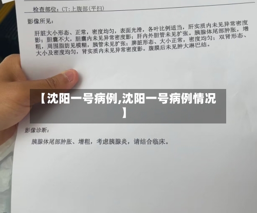 【沈阳一号病例,沈阳一号病例情况】