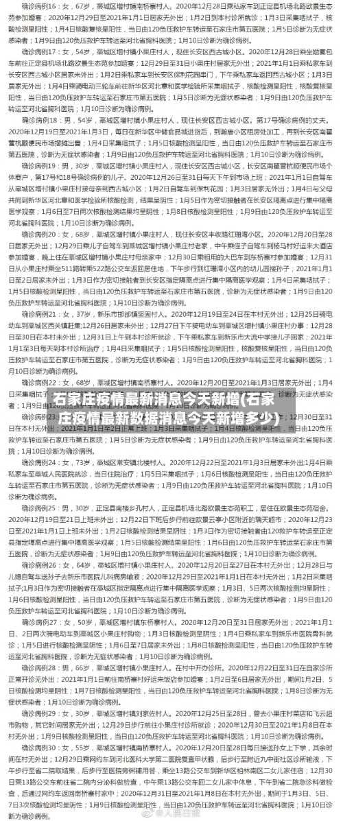 石家庄疫情最新消息今天新增(石家庄疫情最新数据消息今天新增多少)