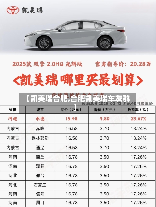 【凯美瑞合肥,合肥凯美瑞车友群】