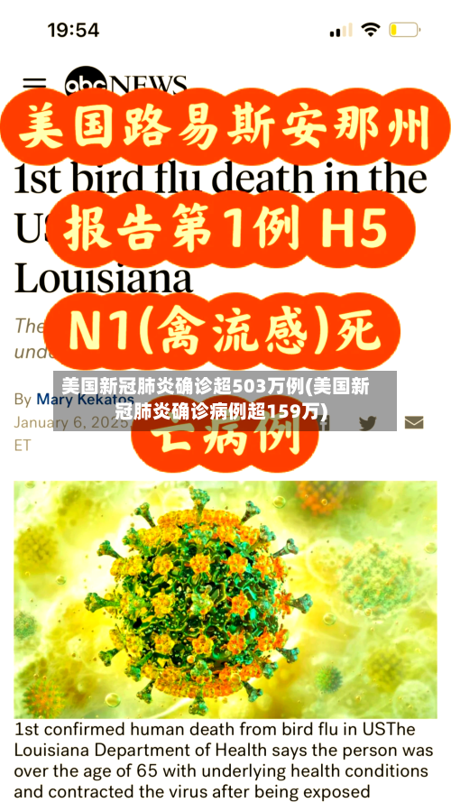 美国新冠肺炎确诊超503万例(美国新冠肺炎确诊病例超159万)
