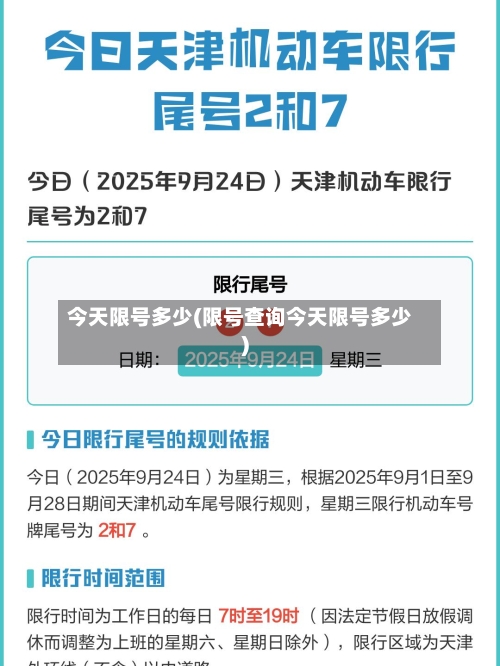今天限号多少(限号查询今天限号多少)