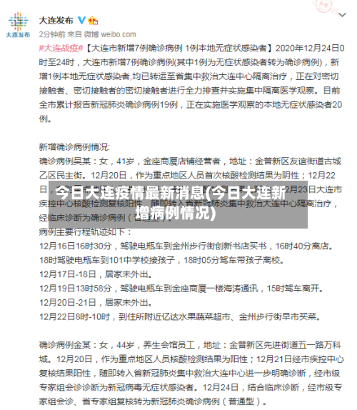 今日大连疫情最新消息(今日大连新增病例情况)