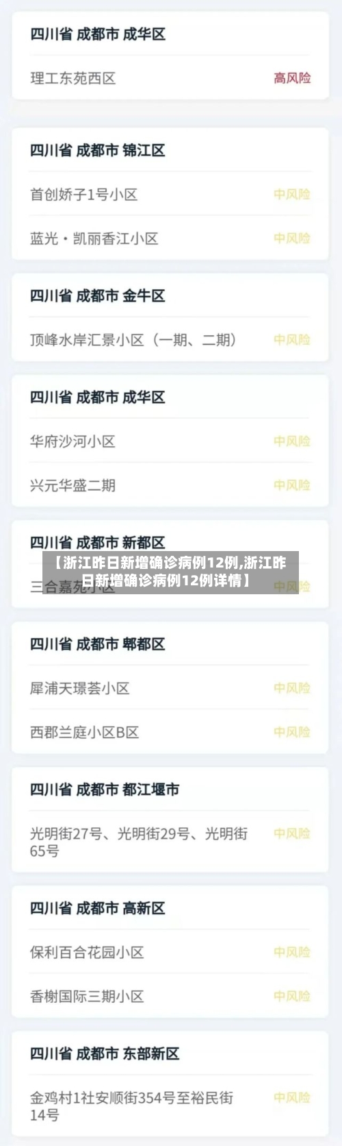 【浙江昨日新增确诊病例12例,浙江昨日新增确诊病例12例详情】