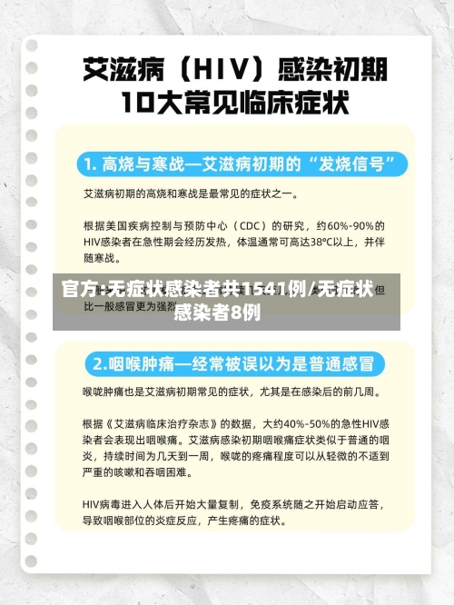 官方:无症状感染者共1541例/无症状感染者8例