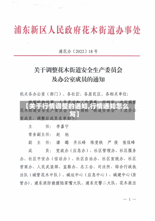 【关于行情调整的通知,行情通知怎么写】