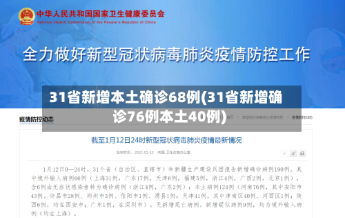 31省新增本土确诊68例(31省新增确诊76例本土40例)