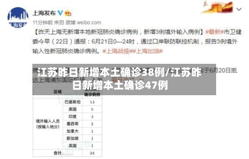 江苏昨日新增本土确诊38例/江苏昨日新增本土确诊47例