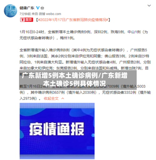 广东新增5例本土确诊病例/广东新增本土确诊5例具体情况